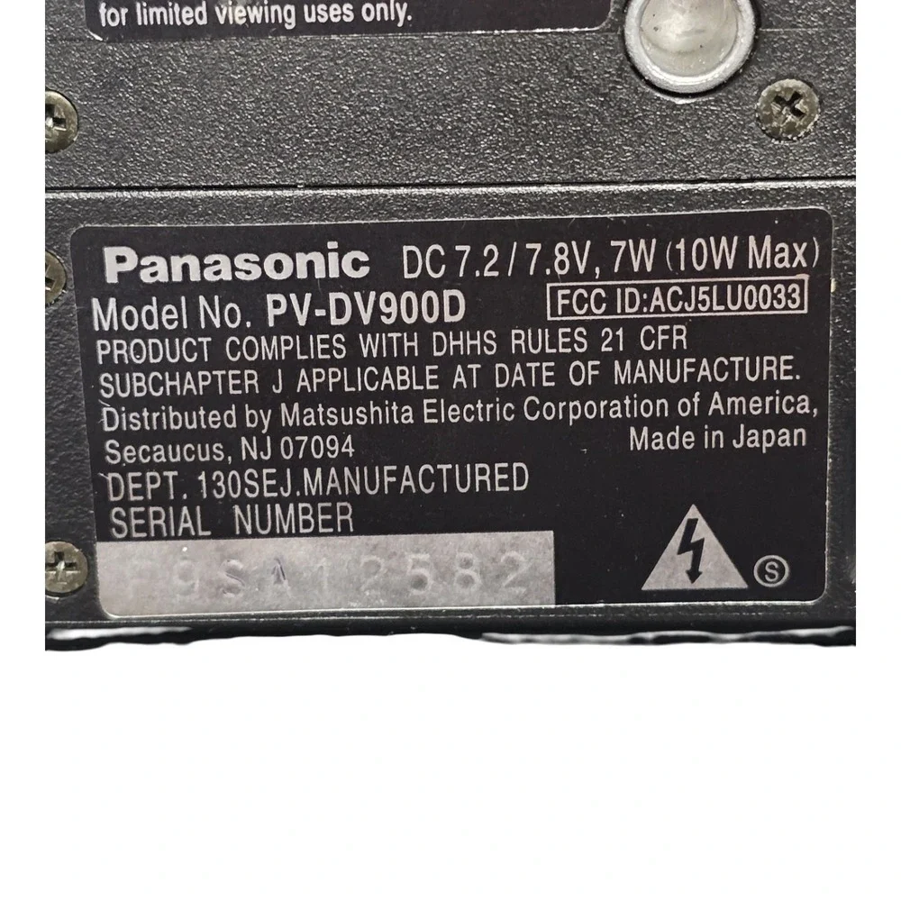 Panasonic‎ PV-DV900D MiniDV Camcorder PalmSight 300x Tested